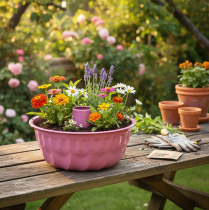 kohteita Metallinen koristekulho, leivontavuoka, Bundt-kakkuvuoka, pinkki, Ø23cm, K12cm