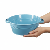kohteita Pyöreä kulho kahvalla, koristekulho, kukkakulho, sininen, Ø33,5cm