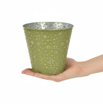 kohteita Metallinen kukkaruukku, tähdet, vihreä ja hopea, Ø16cm