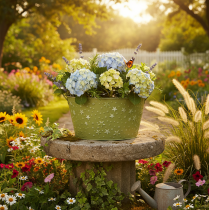 kohteita Metallinen kulho tähdillä ja kahvoilla, vihreä, Ø20cm, K11.5cm