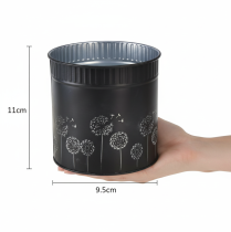 kohteita Voikukkaruukku, musta, Ø9,5cm, K11cm