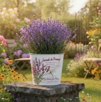 kohteita Metallinen istutusastia, kukkaruukku, laventeli, Ø24cm, korkeus 21cm