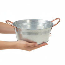 kohteita Pyöreä kukkakulho kahvoilla, metallikulho, Ø21cm, korkeus 9,5cm