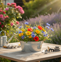 kohteita Pyöreä kukkakulho kahvoilla, metallikulho, Ø21cm, korkeus 9,5cm