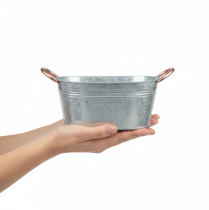 kohteita Kukkakulho kahvoilla, koristekulho, metallia, 17,5 × 12 × 9 cm