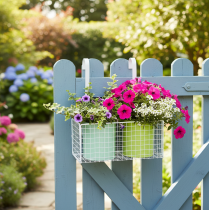 kohteita Riippuva metallinen kukkaruukku, vihreä, parvekekoriste, P22cm K23.5cm