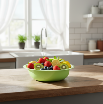 kohteita Koristekulho metalli emali look kulho vihreä lime 25cm