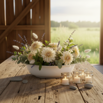 kohteita Metallinen kulho, valkoinen emalijäljitelmä, Ø29cm, korkeus 7,5cm