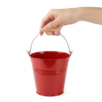kohteita Koristeellinen metallinen ämpäri/istutusastia, punainen, Ø22cm, K21.5cm, 6L