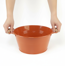 kohteita Koristeellinen kulho kahvoilla, metallia, oranssinruskea, Ø29cm, K14.5cm