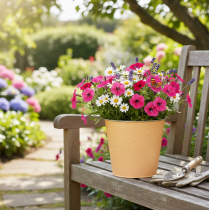 kohteita Metallinen istutusruukku, pastellin oranssi, Ø13,5cm, korkeus 12,5cm