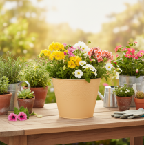 kohteita Metallinen istutusruukku, pastellin oranssi, Ø20cm K16cm