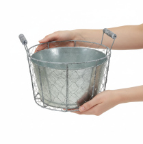 kohteita Lankakoriruukku istutukseen, jousikori, metallia, Ø26cm