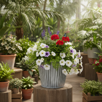 kohteita Kukkaruukku, koristeellinen ruukku kahvoilla, metallinen ruukku istutukseen Ø25,5cm