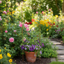 kohteita Säleikkö, kiipeilyapu, kaareva koriste-elementti kukkapenkkeihin ja ruukkuihin, 75 cm