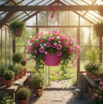 kohteita Riippuva kori vaaleanpunainen ruukku reikillä Ø25cm H50cm