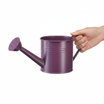 kohteita Koristeellinen kastelukannu, violetti metallinen istutusastia, Ø13,5cm, korkeus 12,5cm