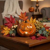 kohteita Keraaminen kurpitsa LED Halloween-koriste pieni 10 cm