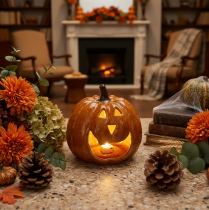 kohteita Keraaminen kurpitsa halloween LED-koriste 15 cm