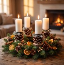 kohteita Kynttilänjalka Adventtiseppele kynttilänjalka musta 2,2×4cm 4 kpl