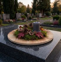 kohteita Koristeellinen puinen kiekko liekkilautanen maalaismainen vaneri Ø24cm