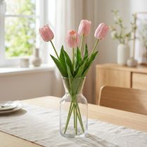 kohteita Tulppaani keinotekoinen vaaleanpunainen varsi kukka H67cm