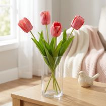 kohteita Tulppaani tekokukka punainen, oranssi tekokukka K67cm