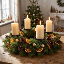 kohteita Kynttilänjalka adventtiseppele metalli mattamusta Ø8cm 4 kpl