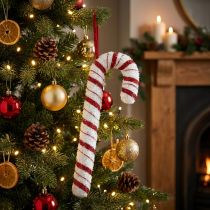 kohteita Deco Candy Cane Christmas Punainen Valkoinen Raidallinen K34cm
