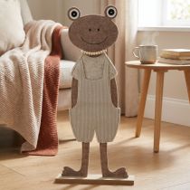 kohteita Huopakoristesammakko Dungarees beige -koristefiguurihuovalla H51,5cm