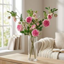 kohteita Ruusunoksa silkkiruusut tekooksaruusut pinkki kerma 79cm
