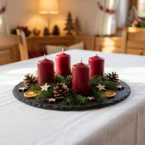 kohteita Luonnollinen liuskelevy pyöreä kivitarjotin musta Ø25cm 2 kpl
