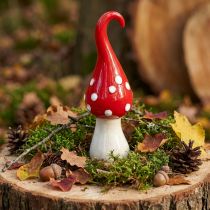 kohteita Deco-perhoheltakeramiikka Deco-sieni Punainen Valkoinen Ø6,5cm K21cm