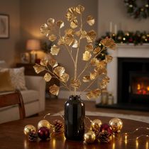 kohteita Gingkooksa koristeellinen tekokasvi pronssi glitter 84cm