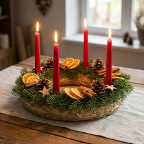 kohteita Olkikranssin jalusta, 35 cm, 2 kpl setti, ovikranssi, adventtikranssi