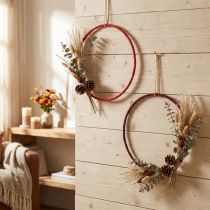 kohteita Koristesormus Juutti Deco Loop Punainen Tummanpunainen Ø30cm 4kpl