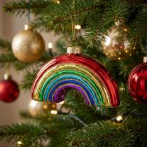 kohteita Lasi Rainbow Ornament - Juhlallinen joulukuusenkoristelu kiiltävillä väreillä