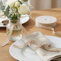 kohteita Koristeellinen nauha koru nauha virkattu pitsinauha beige L12mm L20m