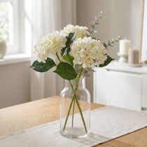 kohteita Hortensia, silkkikukka, tekokukka pöytäkoristeisiin valkoinen, vihreä L44cm