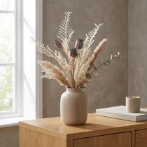 kohteita Unikonsiemenkodat, koristeelliset kuivakukat, tekosaniainen, kermanvärinen, 63 cm – Elegantti koriste kotiin ja häihin
