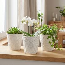kohteita Istutuskone Keraaminen Ruukku Valkoinen Ø11cm K11cm 3kpl