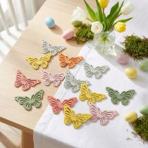 kohteita Shaker puinen perhonen värikäs sprinkle koristelu 4,5×3cm 48 kpl