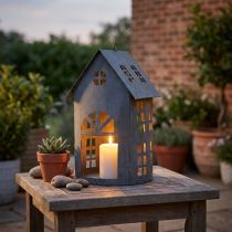 kohteita Birdhouse antiikkiharmaa metalli 30x15 cm