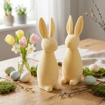 kohteita Koristeellinen pääsiäispupu – 2. valinta – Flocked vaaleankeltainen K29,5cm 2 kpl
