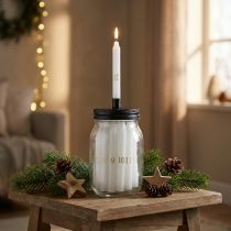 kohteita Kynttilänjalka lasilla, 24 kynttilää Adventtikalenteri H14,5cm