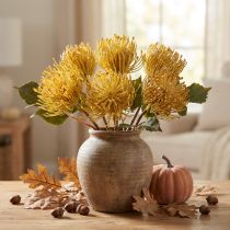 kohteita Protea keinotekoinen neulatyyny Leucospermum keltainen 30cm 6 kpl