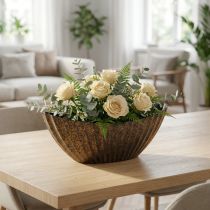 kohteita Kukkakulho uritettuna soikea vene antrasiittikulta 36cm