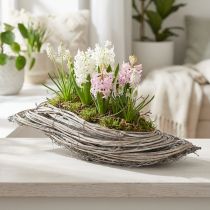 kohteita Wave-rottinkiruukku, luonnonvalkoinen, 40x14x6cm
