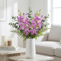 kohteita Keinotekoiset orkideat 8 violettia kukkaa Ø3,5cm–5cm 2kpl