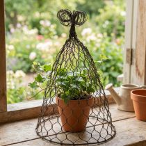 kohteita Vaijerihuppu, koristekello, metallisäleikkö Ruskea H25cm Ø16cm
